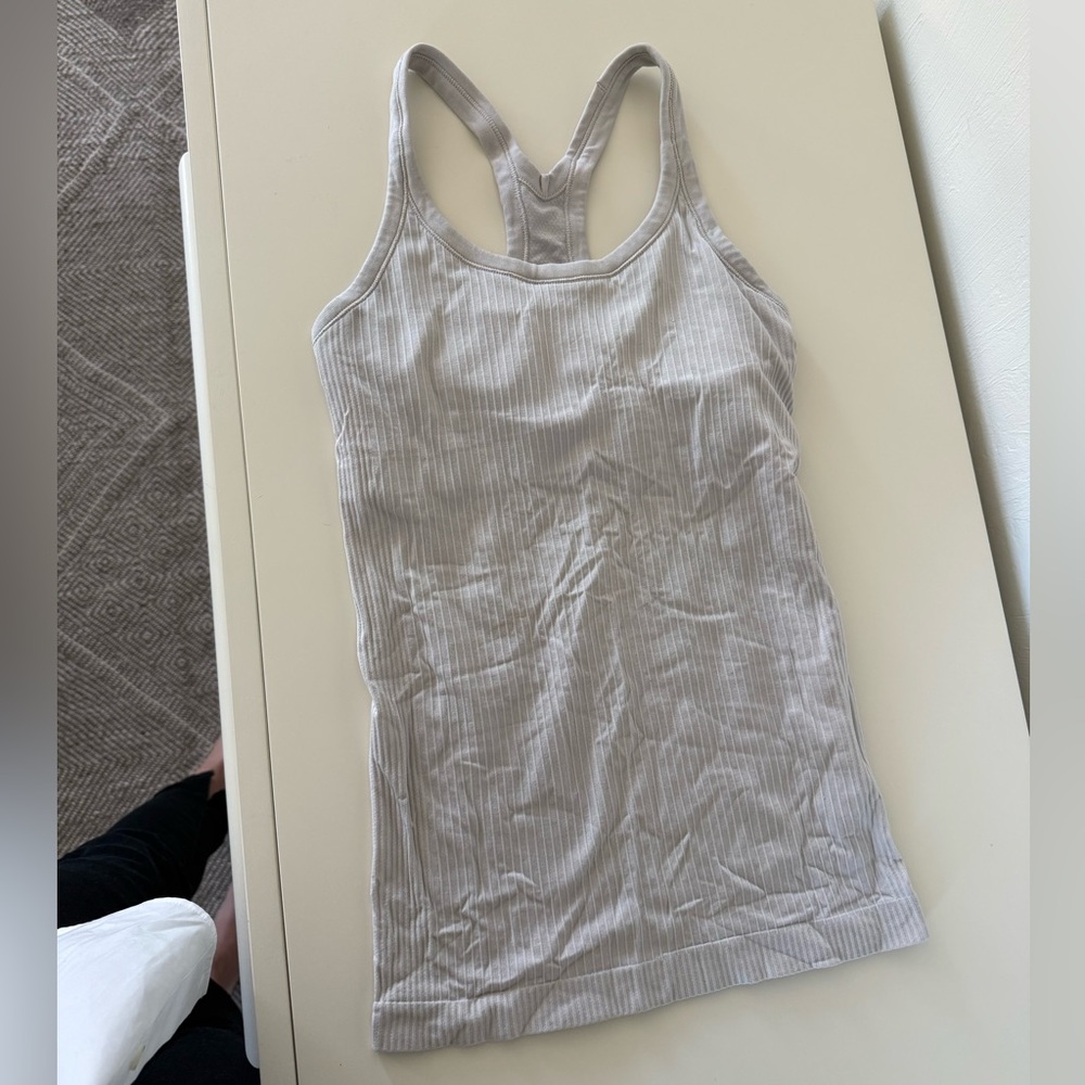 lululemon athletica Light Gray Ribbed Tank Top